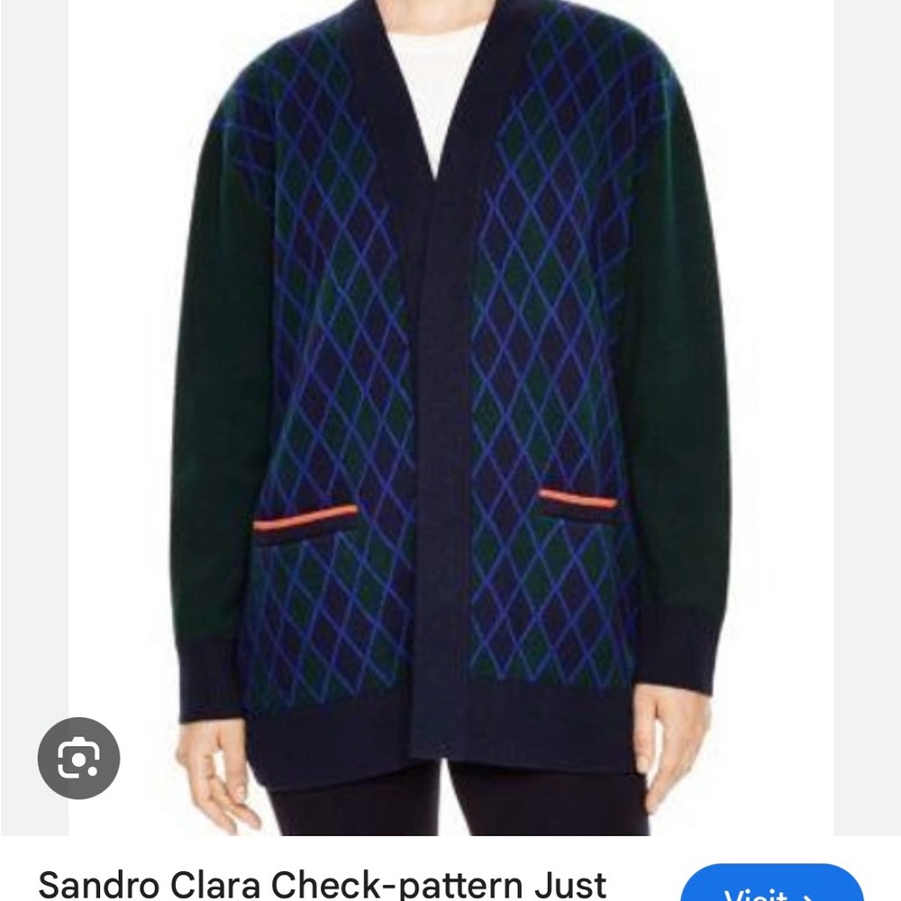 Sandro Navy Blue Fabric Detail